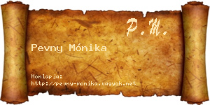 Pevny Mónika névjegykártya